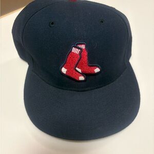 New Era Navy Cap with Red Socks Design